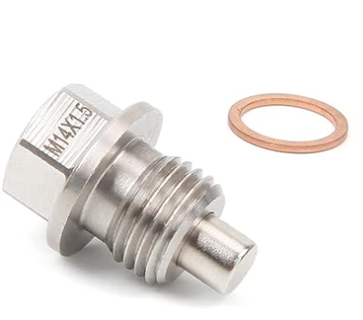 M14 X 1.5 चुंबकीय तेल नाली प्लग, Neodymium चुंबक और कॉपर वॉशर के साथ स्टेनलेस स्टील, फोर्ड, होंडा, जीएम, हुंडई, और अधिक के साथ संगत